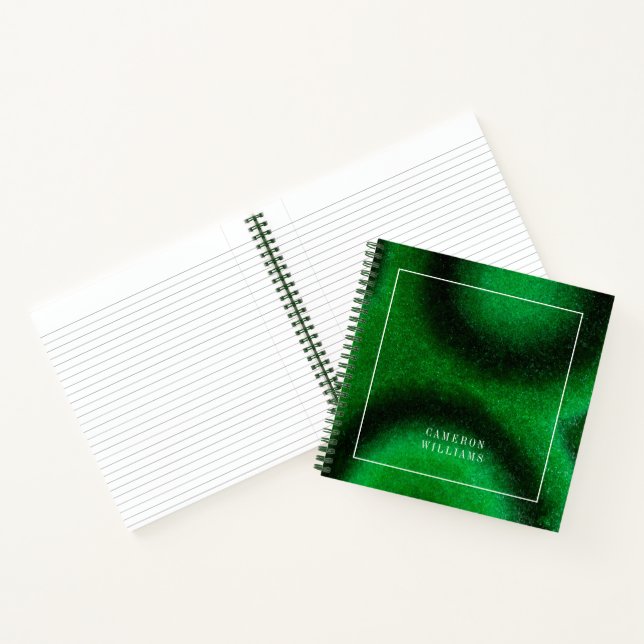 Add Your Name | Green Circular Malachite Notebook (Inside)