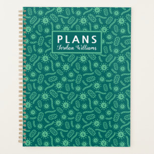 Add Your Name   Green Microbes Pattern Planner