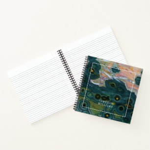 Add Your Name   Green Spotted Ocean Jasper Notebook