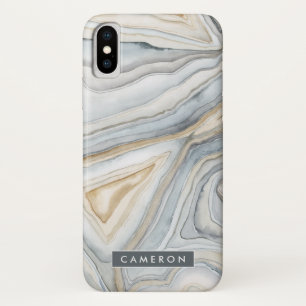 Add Your Name   Grey Marbled Abstract Design Case-Mate iPhone Case