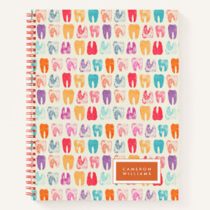Add Your Name   Grunge Tooth Pattern Notebook