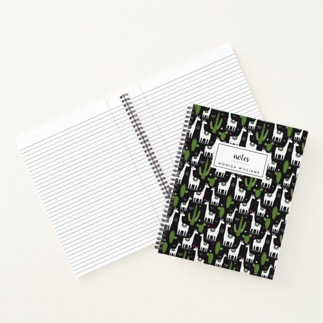 Add Your Name | Happy Llama Pattern Notebook (Inside)