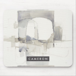 Add Your Name   Improvisation I Grey Abstract Mouse Pad