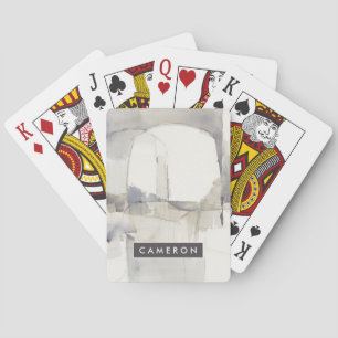 Add Your Name Improvisation I Grey Abstract Playing Cards