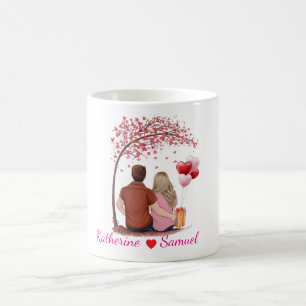 Add Your Name Initial Editable Couple Photo Coffee Mug