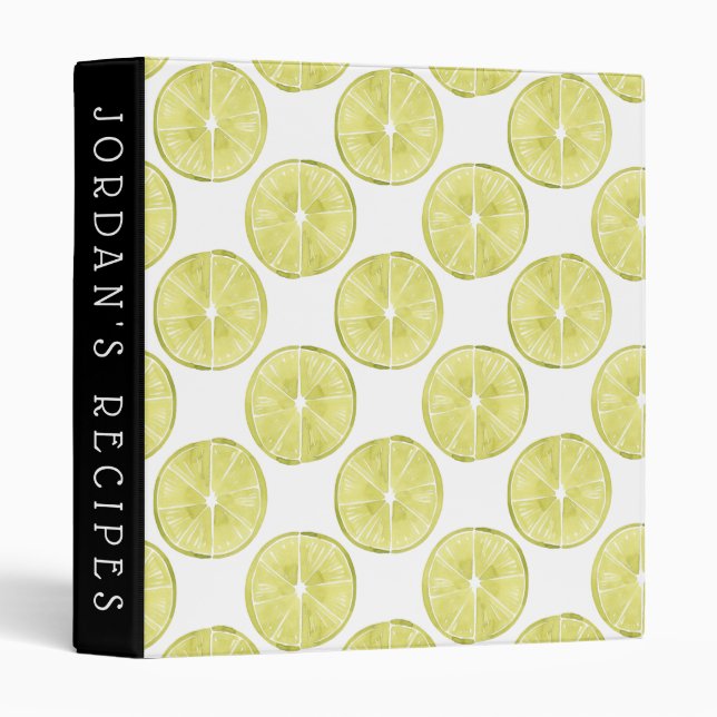 Add Your Name | Let's Taco About It | Lime Pattern Binder (Front/Spine)