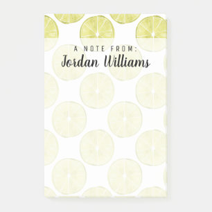 Add Your Name Let's Taco About It Lime Pattern Post-it Notes