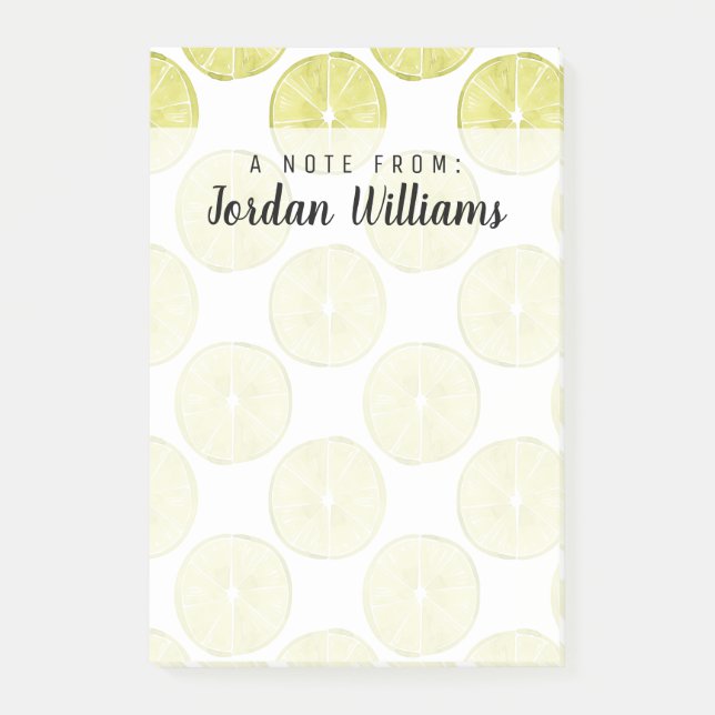 Add Your Name | Let's Taco About It | Lime Pattern Post-it Notes (Front)