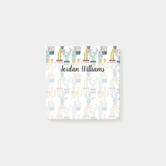 Add Your Name | Let's Taco About Love | Cactus Pat Post-it Notes (Front)