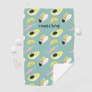 Add Your Name   Let's Taco About Love   Taco Eleme Golf Towel