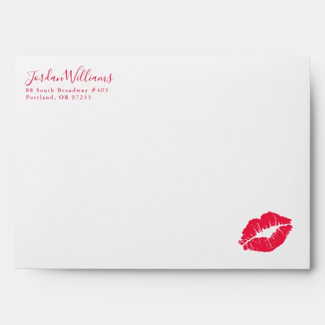 Add Your Name | Lipstick Kiss Envelope (Front)