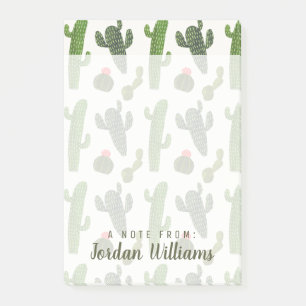 Add Your Name   Llamarama Collection   Cute Cactus Post-it Notes