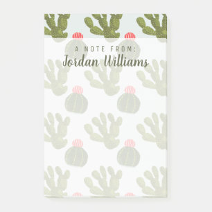 Add Your Name   Llamarama Collection   Cute Cactus Post-it Notes