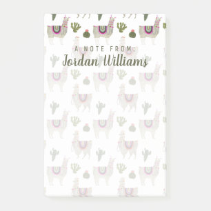 Add Your Name   Llamarama Collection   Cute Lllama Post-it Notes