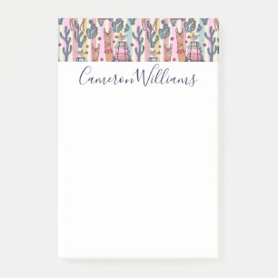 Add Your Name Llamas On Stripes Pattern Post-it Notes