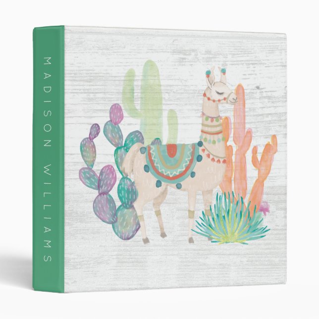 Add Your Name | Lovely Llamas II Binder (Front/Spine)