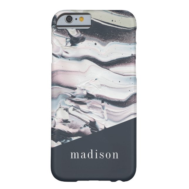 Add Your Name | Marbling V Crop Case-Mate iPhone Case (Back)