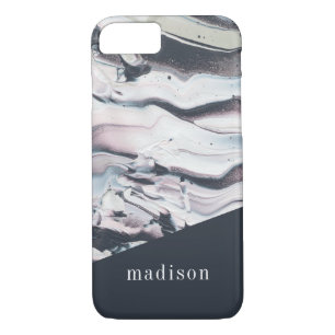 Add Your Name Marbling V Crop Case-Mate iPhone Case