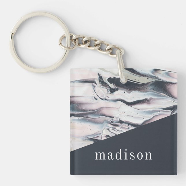 Add Your Name | Marbling V Crop Keychain (Front)