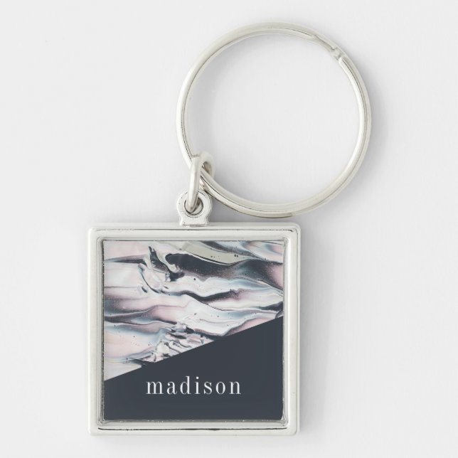 Add Your Name | Marbling V Crop Keychain (Front)