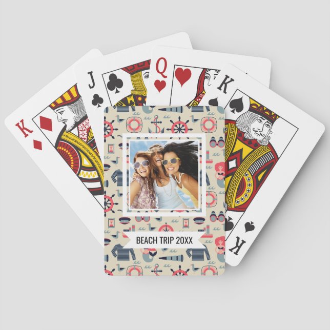 Add Your Name | Marine Life Pattern Playing Cards (Back)