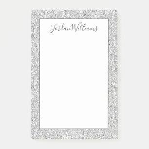 Add Your Name   Medical B&W Pattern Post-it Notes