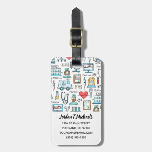 Add Your Name   Medical Design Pattern Luggage Tag