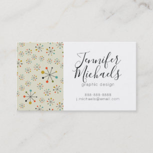 Add Your Name   Mid-Century Atomic Inspired Business Card