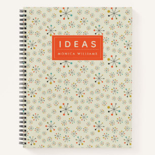 Add Your Name Mid-Century Atomic Inspired Notebook