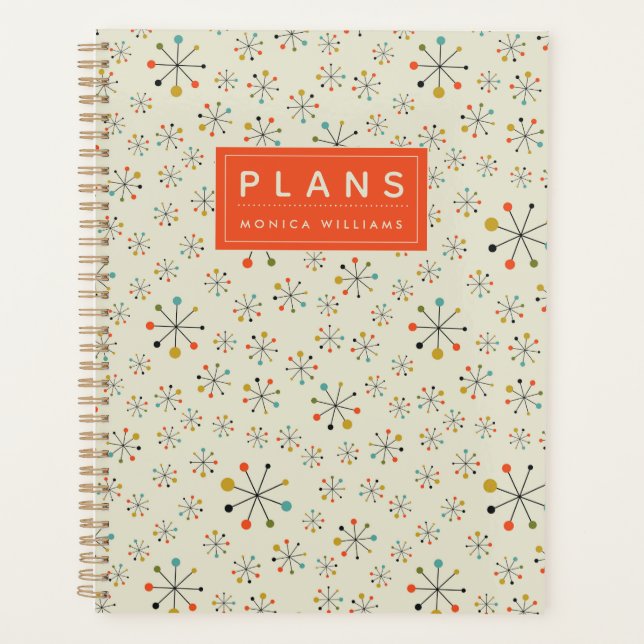 Add Your Name | Mid-Century Atomic Inspired Planner (Front)