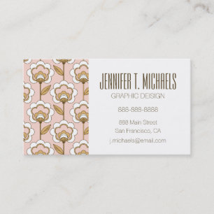 Add Your Name   Mid-Century Modern Floral Pattern Business Card