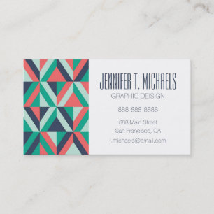 Add Your Name   Mid-Century Modern Geometric Business Card