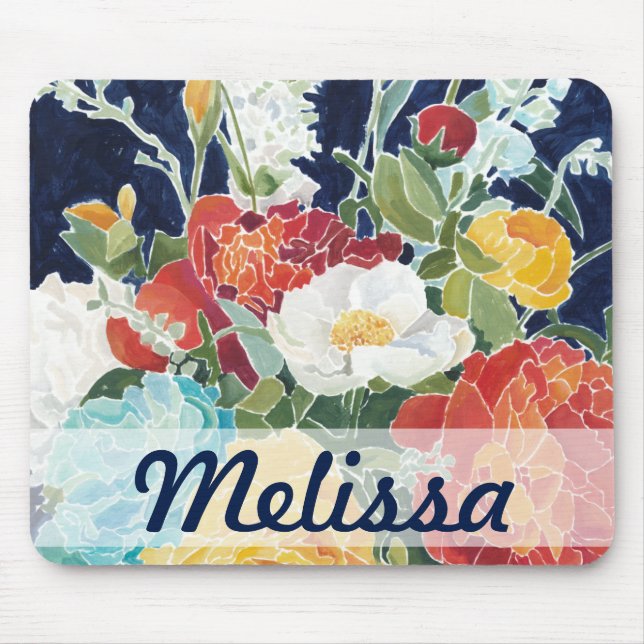 Add Your Name | Midnight Florals I Mouse Pad (Front)