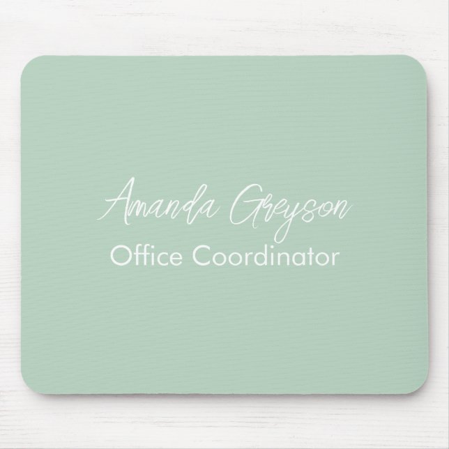 Add Your Name Minimal Monogram New Job Position Mo Mouse Pad (Front)