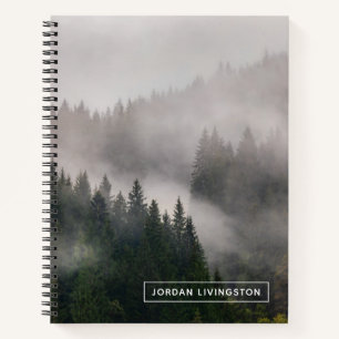 Add Your Name   Misty Forest in the Mountains Notebook