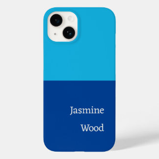 Add Your Name Modern Minimalist Blue Case-Mate iPhone 14 Case