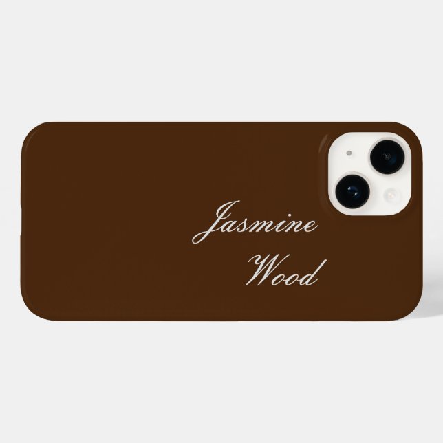 Add Your Name Modern Minimalist Brown Case-Mate iPhone Case (Back (Horizontal))