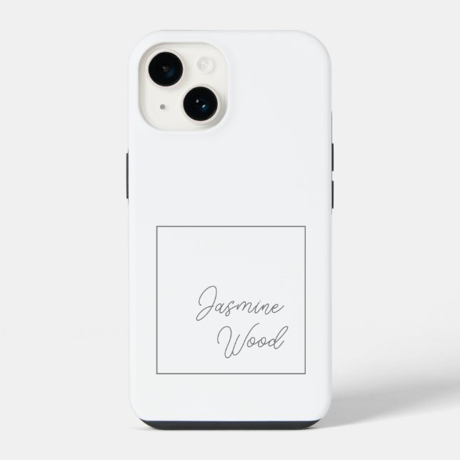 Add Your Name Modern Minimalist Script iPhone Case (Back)