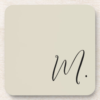 Add Your Name Modern Monogram Initial Calligraphy Coaster