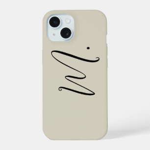 Add Your Name Modern Monogram Initial Calligraphy iPhone 15 Case