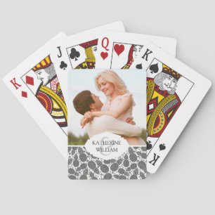 Add Your Name   Monochrome Pineapples Playing Cards