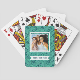 Add Your Name   Monstera Tropical Leaf Pattern Playing Cards