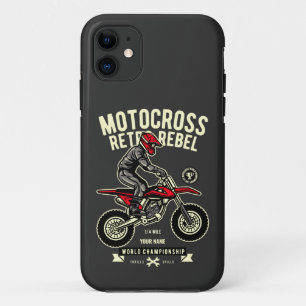 Add Your NAME Motocross Retro Rebel Championship iPhone 11 Case