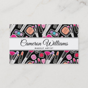 Add Your Name Neon Makeup Pattern Business Card