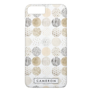 Add Your Name   Neutral Abstract Circle Pattern Case-Mate iPhone Case
