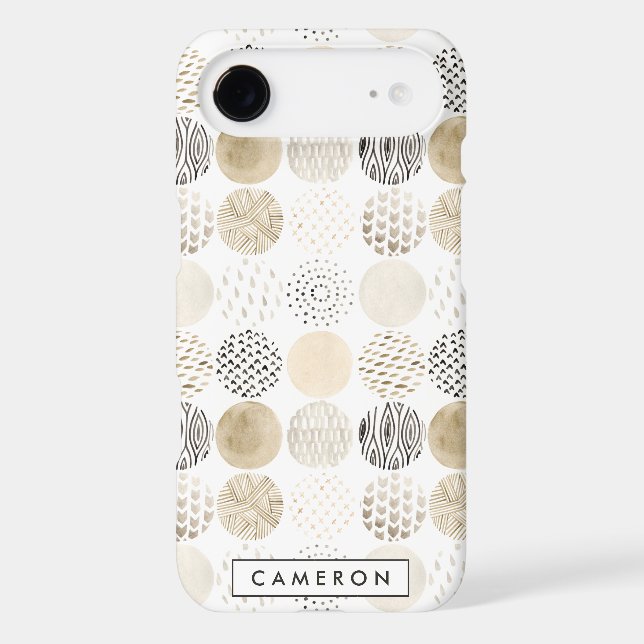 Add Your Name | Neutral Abstract Circle Pattern Case-Mate Samsung Galaxy Case (Back)