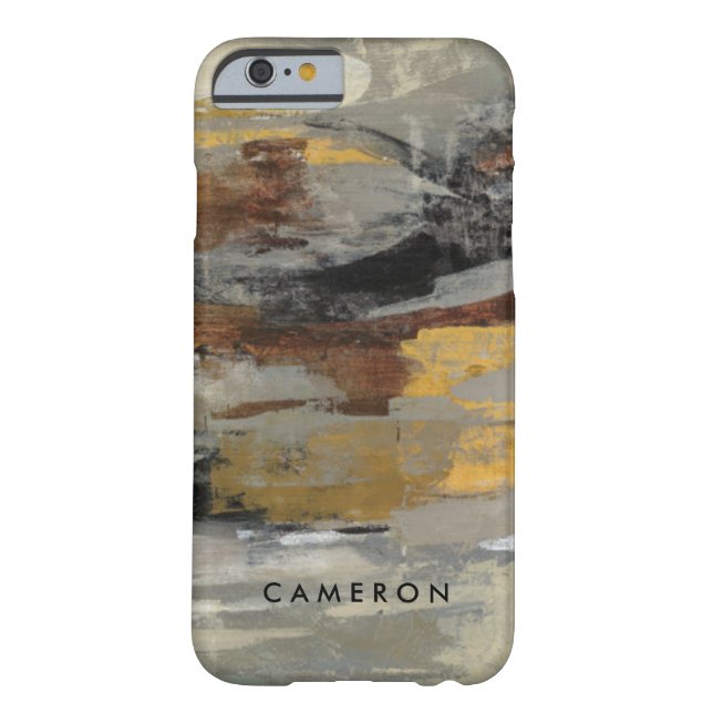 Add Your Name | Neutral Abstract Grey Print Case-Mate iPhone Case (Back)
