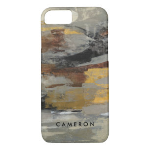 Add Your Name   Neutral Abstract Grey Print Case-Mate iPhone Case
