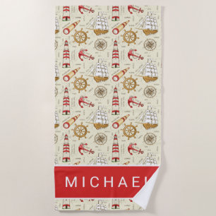 Add Your Name   Ocean Scene Beach Towel