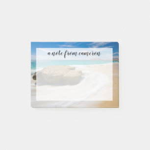 Add Your Name   Ocean Tide Swirls On The Beach Post-it Notes